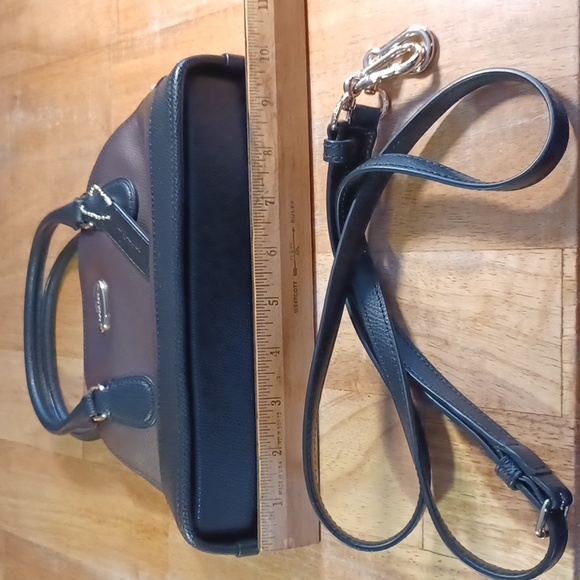 Authentic Coach mini Cora Dome Bicolor Satchel Leather Bag w/Crossbody strap - Picture 7 of 7